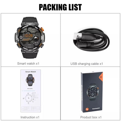 Smart Watch Men Bluetooth Call Health Monitor Sports Smart Watch IP67 Waterproof Outdoor Sports Watch 100+ Sports Modes