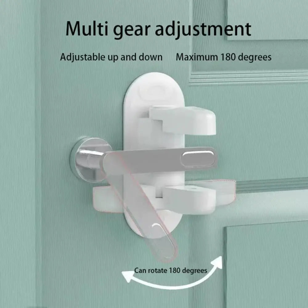 Childproof Anti-theft Door Stopper for Girls Easy-Install White Baby Safety Door Lock Universal Door Lever Lock Home