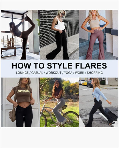 Long Tall Girl High Women Black Flare Pants Leggings Yoga  Soft High Waist Bootcut Comfortable 180cm Palazzo Pants Bell Bottom