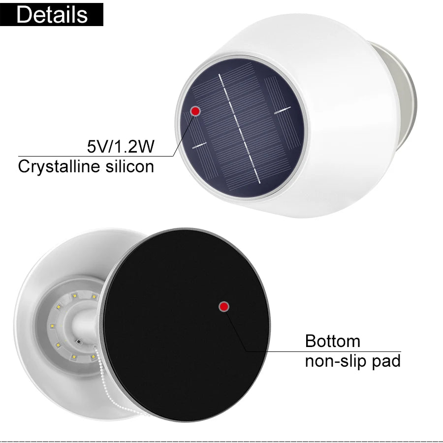 Smart Solar Table Lamp LED White Night Lights for Indoor Desk Outdoor Garden Household - Solar Powered Reading Light