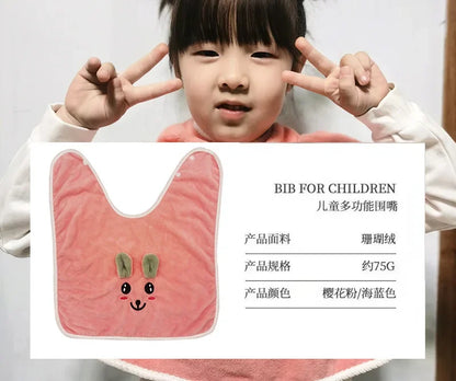Baby Bibs for Children Washing Face Towel Soft Salive Towel Boys Girls Learning Brushing Teeth Towel for 3-8 Years Kids