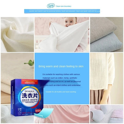 40/80Pcs Laundry Tablets Efficient Detergent Strong Deep Cleaning Detergent Easy Dissolve Laundry Soap Tablets Cleaning supplies