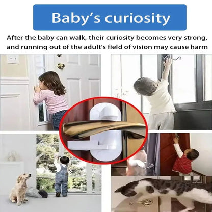 Childproof Anti-theft Door Stopper for Girls Easy-Install White Baby Safety Door Lock Universal Door Lever Lock Home
