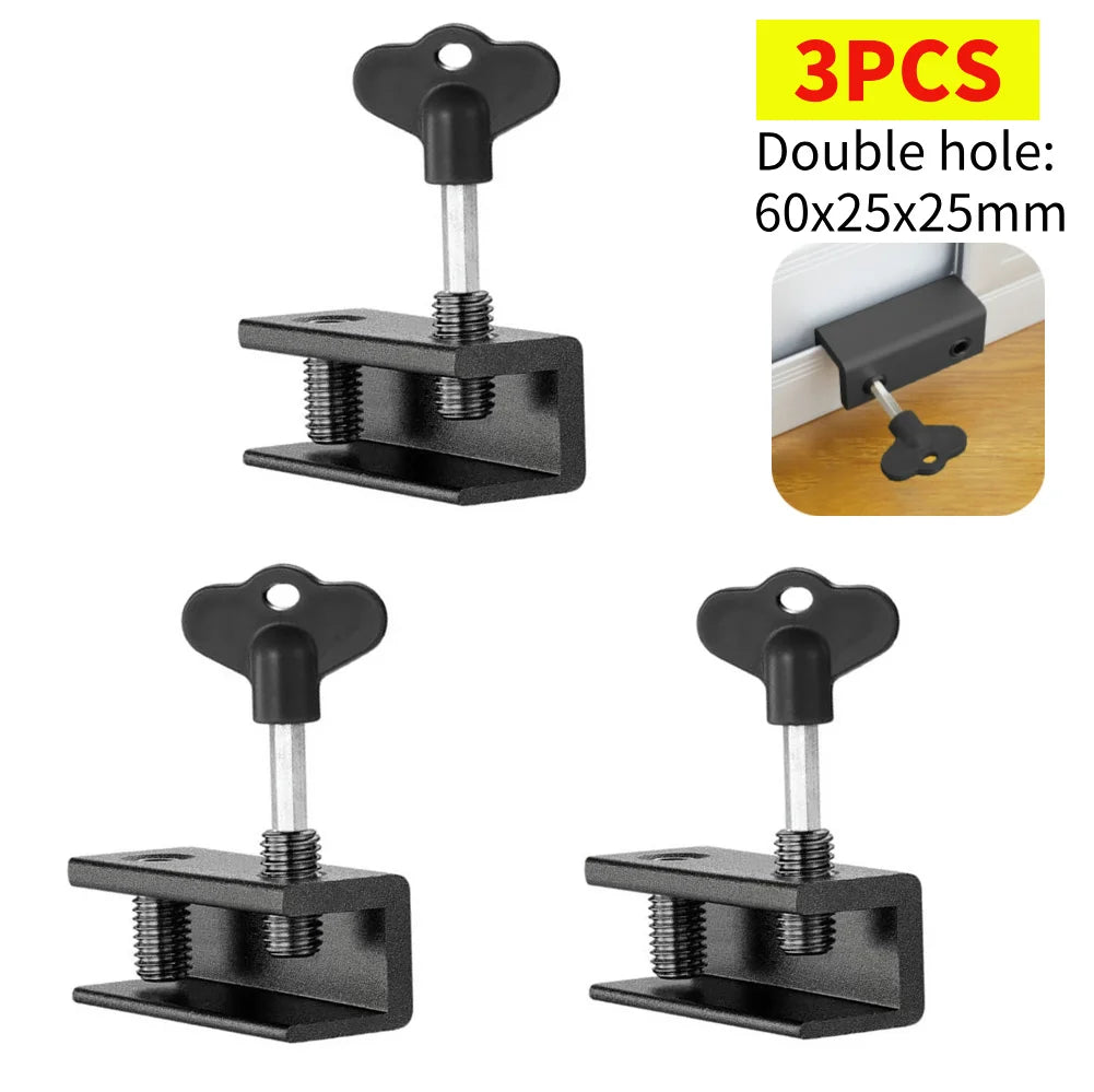 5-1pc Sliding Sash Stopper Cabinet Locks Straps Aluminum Alloy Safety Lock Child Protection Door And Window Anti-theft Lock