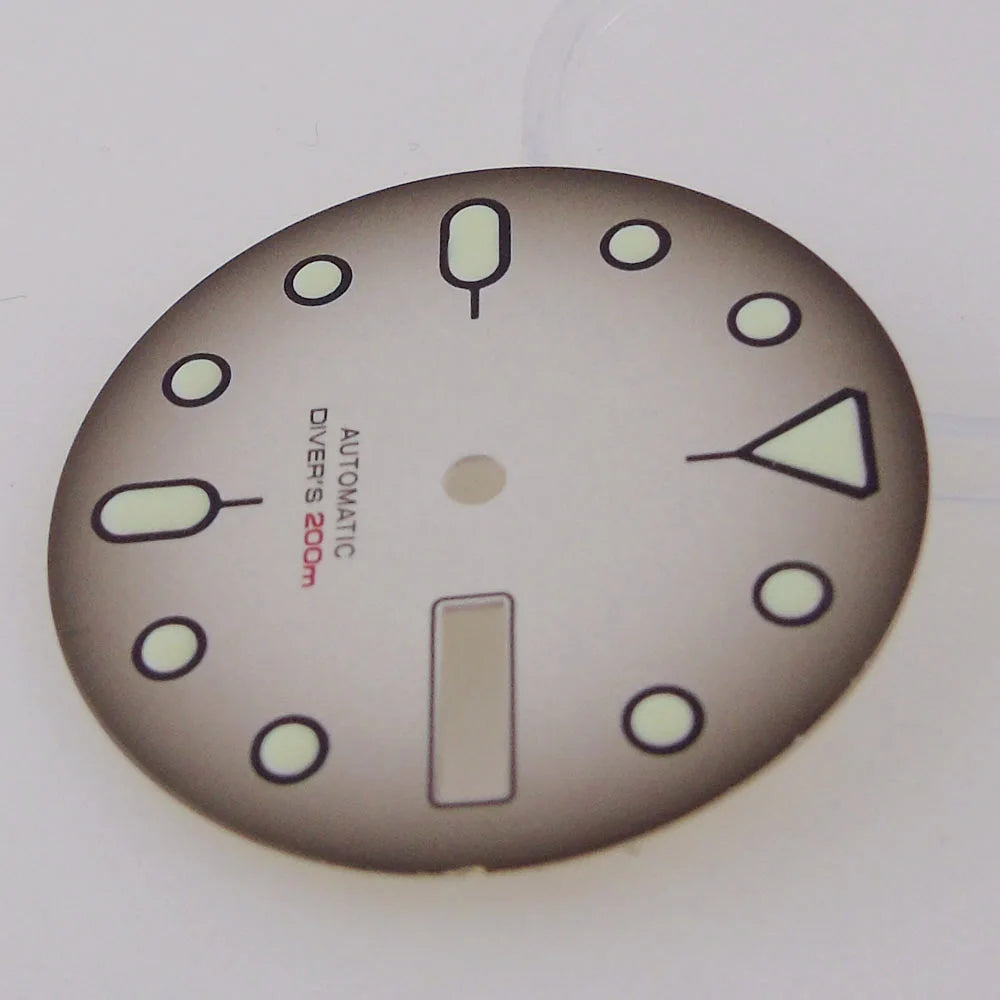 NH36 Watch Dial 29mm Weekday Date Orange/white/black Dial Face Plate Green Lume for Diver Watch Hand Set