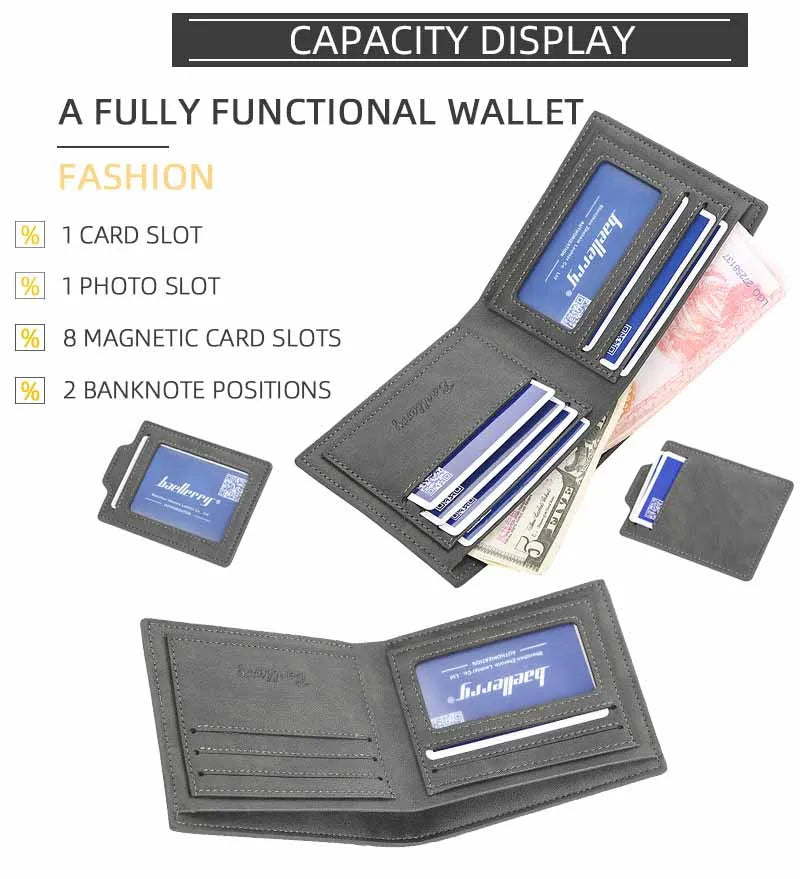 2025 New RFID Blocking Men Short Wallet Man Vintage Leather Wallet Male Handmade Billfold Coin Purse High Quality Business Purse