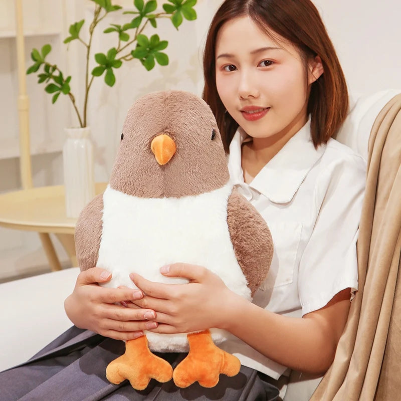 Simulated Round Chubby Pigeon Plush Toys Cartoon Bird Peace Dove Dolls Stuffed Home Decratied Ornaments Gifts for Kids Girls