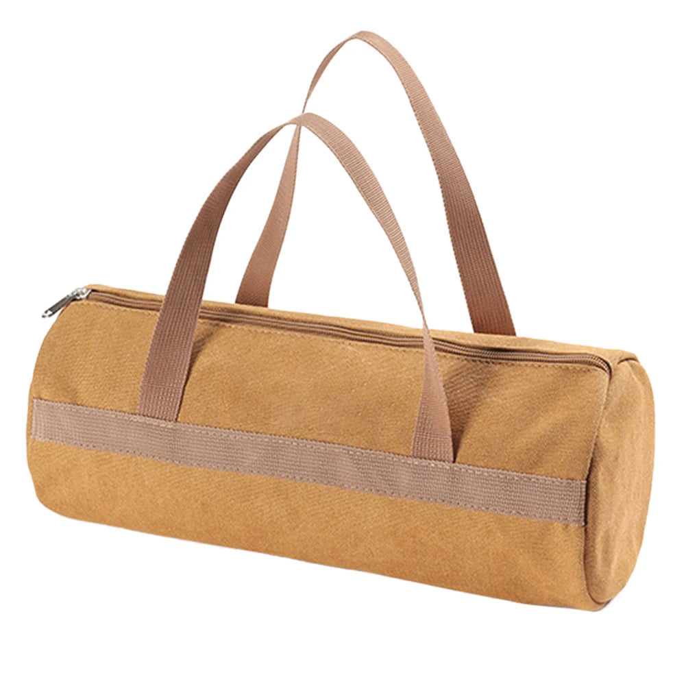 Camping Tools Storage Bag Large Capacity Cylinder Tent Stake Bag Portable Utility Tool Handbag Lightweight for Outdoor Camping