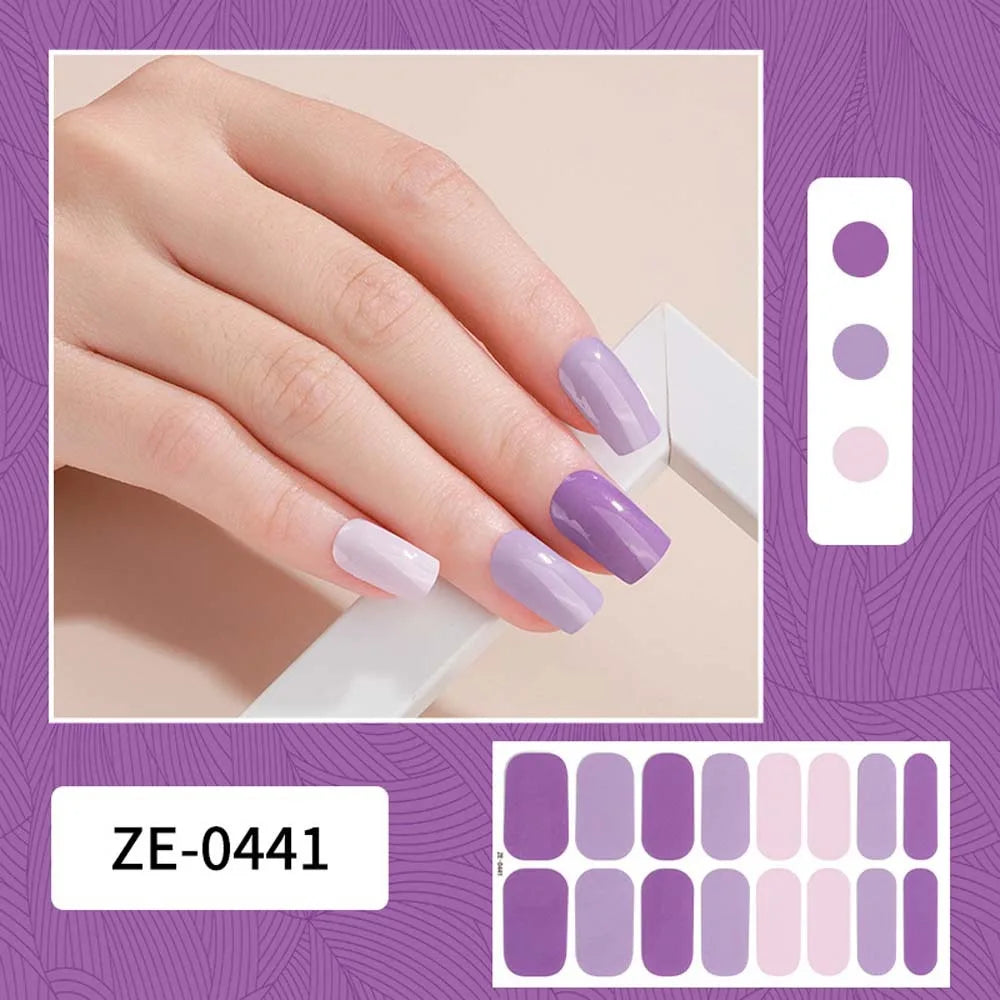 Press On Nails Full Cover Nail Tips Self Adhesive Nail Decorations Full Nail Stickers Manicure Accessories Gradient Nail Decals