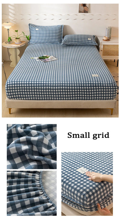 Velvet Thermal Mattress Cover, Plush Fabric Sheets For Winter, Bed Cover, Bed Sheets Set For Single Double King Queen Bed120x200