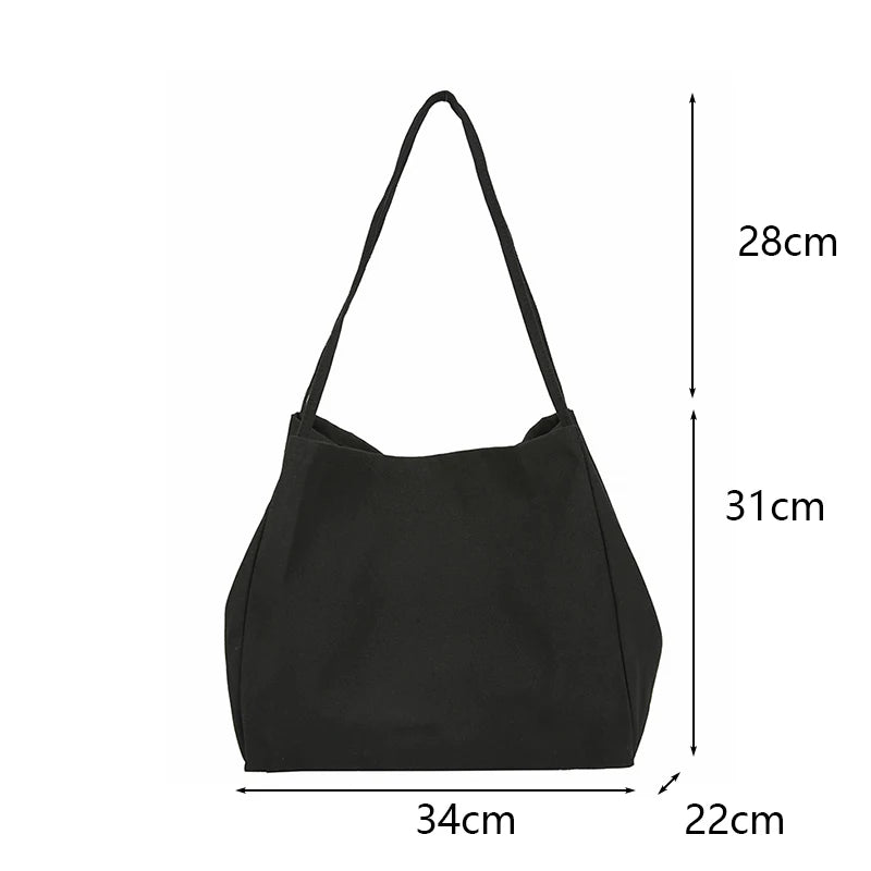 Casual Large Capacity Canvas Shopper Totes High Quality Eco Reusable Grocery Handbag For Women Travel Shoulder Bags Daily Pouch