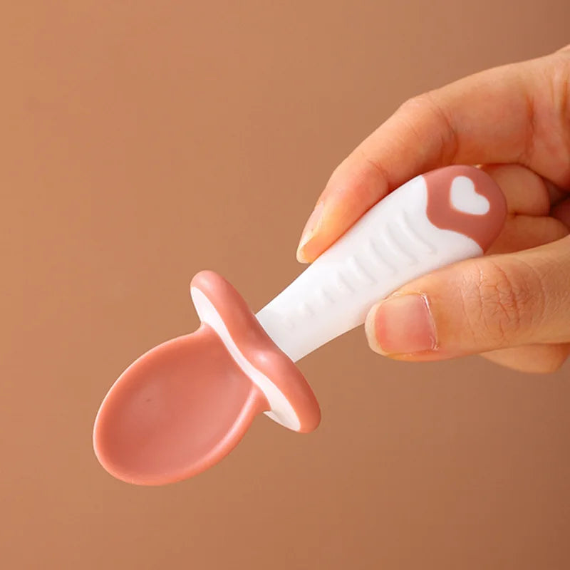 Baby Tableware Set Children Utensil Silicone Toddler Dinnerware Cutlery Cartoon Infant Food Feeding Spoon Fork Baby Gadgets