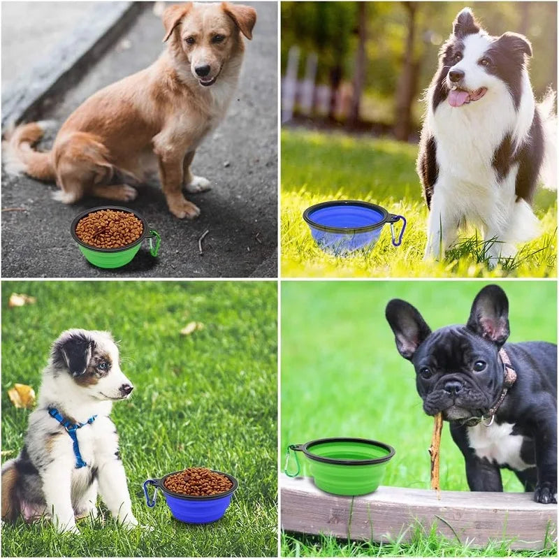 Pet Folding Silicone Bowl Outdoor Pet Travel Dog Water Food Bowl Collapsible Portable Puppy Food Container Feeder Pet Dog Bowl