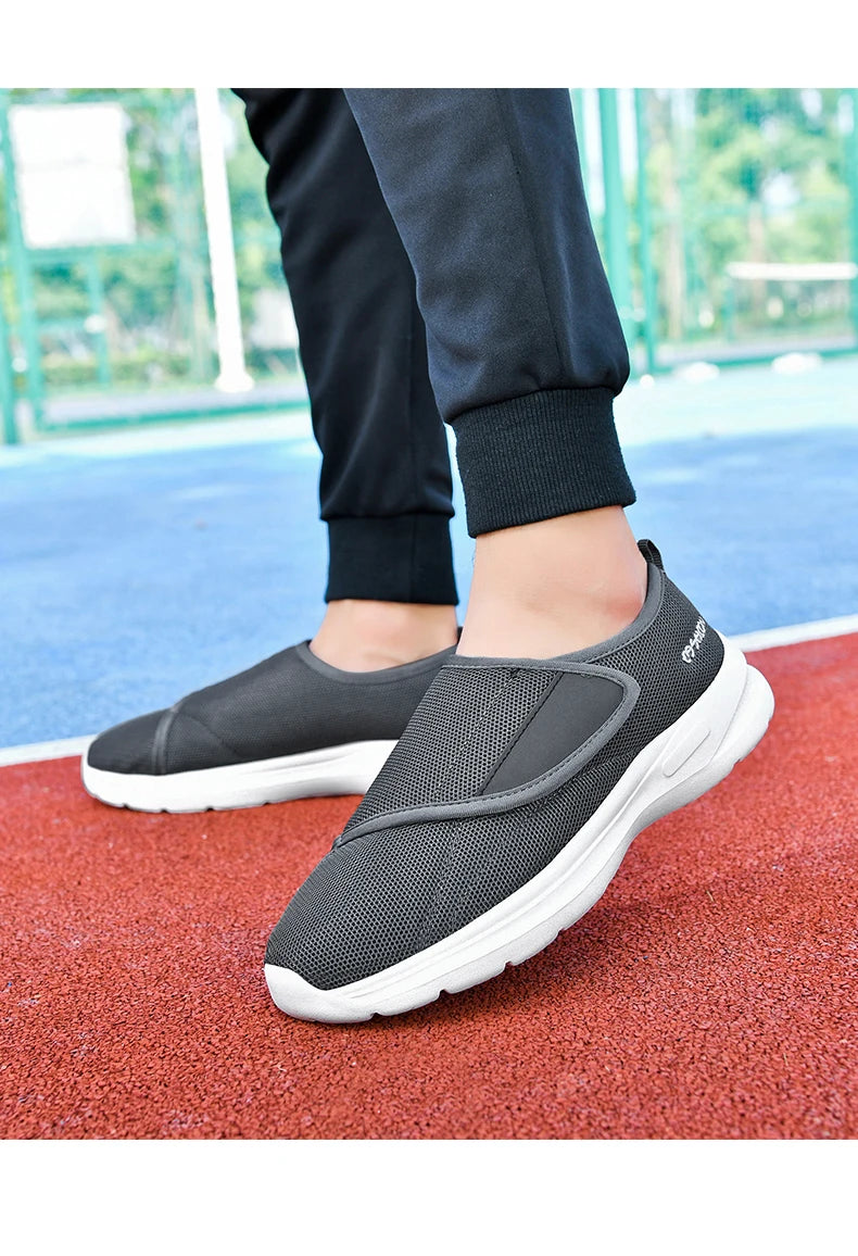 Diabetic Shoes for Men Wide Width Walking Shoes Slip-On Orthopedic Shoes for Swollen Feet Foot Pain Relief Cushion Sneakers