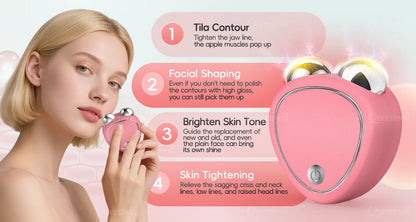 Microcurrent EMS Face Lifting Roller Facial Massager Skin Tightening Rejuvenation Anti-Wrinkle Rechargeable Device Beauty Tool