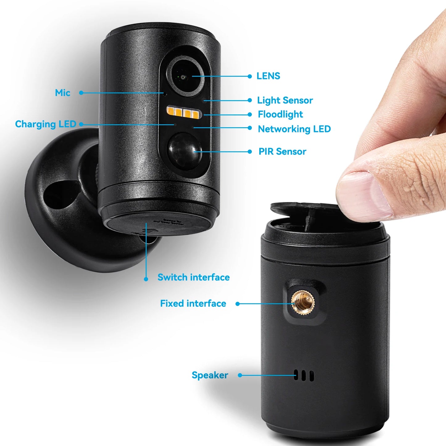 1080P Solar Mini Camera Wifi Recharge Battery Indoor PIR Human Detection Wireless CCTV Surveillance IP Home Alarm Video Cameras