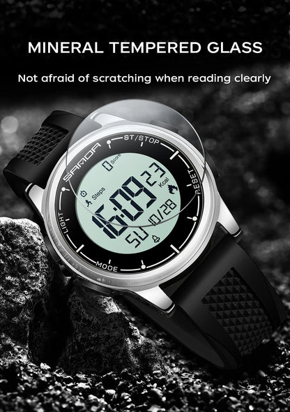 SANDA 9064 Student Sports Quartz LED Electronic Watch Calorimeter Step Electronic Watch Sleep Monitoring Smart Electronic Watch