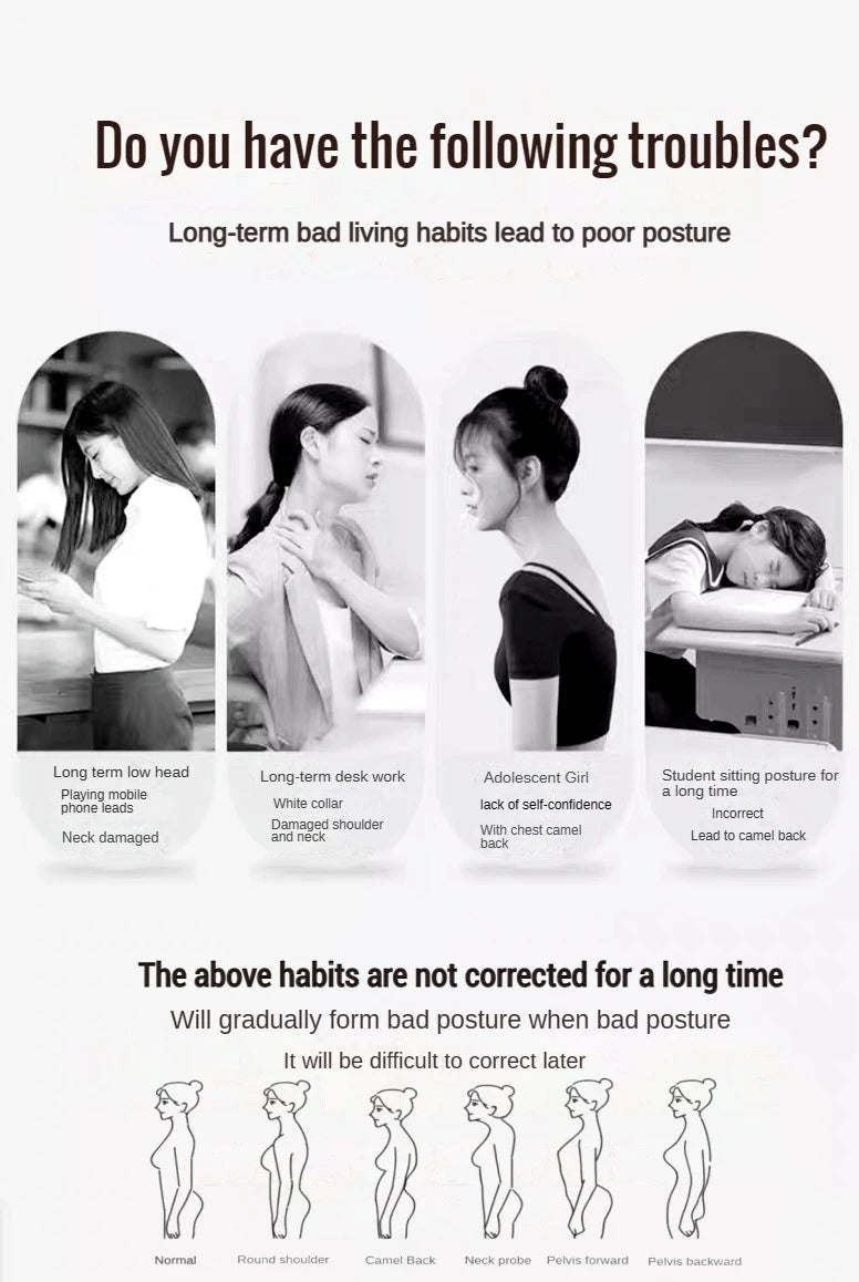 Posture Back Brace Adjustable Back Support Strap to Men and Women Prevent Spinal Distortion and Hunchback Suitable for Exercise