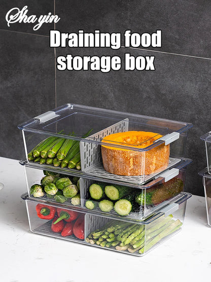 Fridge Organizer Stackable Refrigerator Organizer Bins with Lids Clear Fruit Storage Containers Freezer Pantry Kitchen Boxes