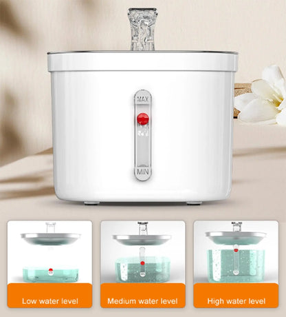 Cat Water Fountain Stainless Steel Pet Water Fountain for Cats Inside 1Filters&Ultra-Quiet Pump 2.2L/73oz Dog Pet Water Fountain
