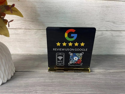 Review Us on Google Custom Google Review Sign With NFC Beauty Salon Business Decor Acrylic Google Review QR Code Sign