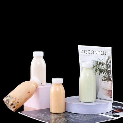 6pcs Small Plastic Bottle 100ml Milk Bottles Small Juice Bottles Leakproof Milk Bottles Portable Beverage Bottles Plastic Water