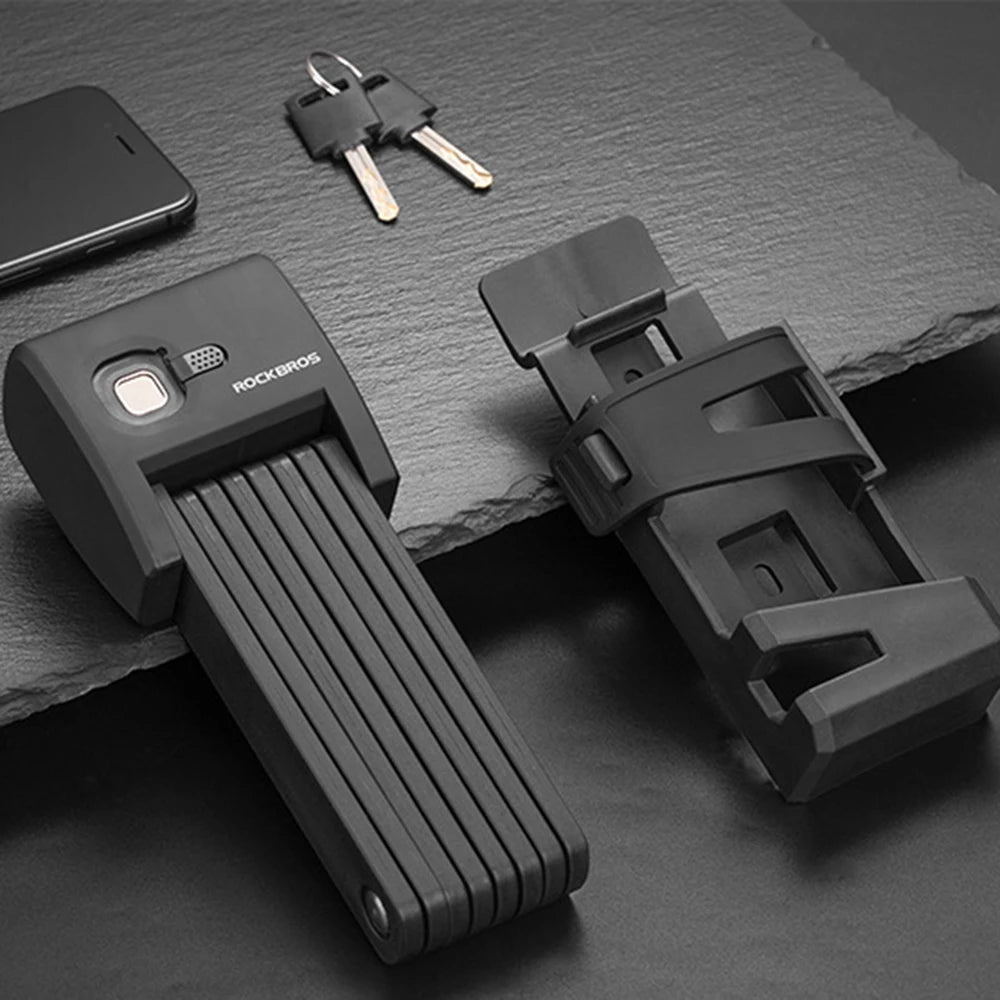 Bicycle Lock Heavt Duty Anti-Theft Smart Fingerprint Folding Lock Alloy Steel Anti-Hydraulic Shear Motorcycle Bike Accessories