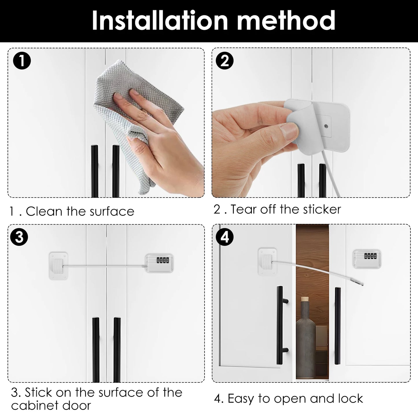 2Pcs Refrigerator Door Lock Child Proofing Fridge Lock With Keys or Coded Lock Resettable Combination Lock for Cabinet Drawer