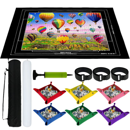 Puzzles Pad Felt Mat Up to 1500/2000/3000 Pieces Play Mat Puzzles Blanket Puzzle Accessories Easy to Use Roll Up Jigsaw