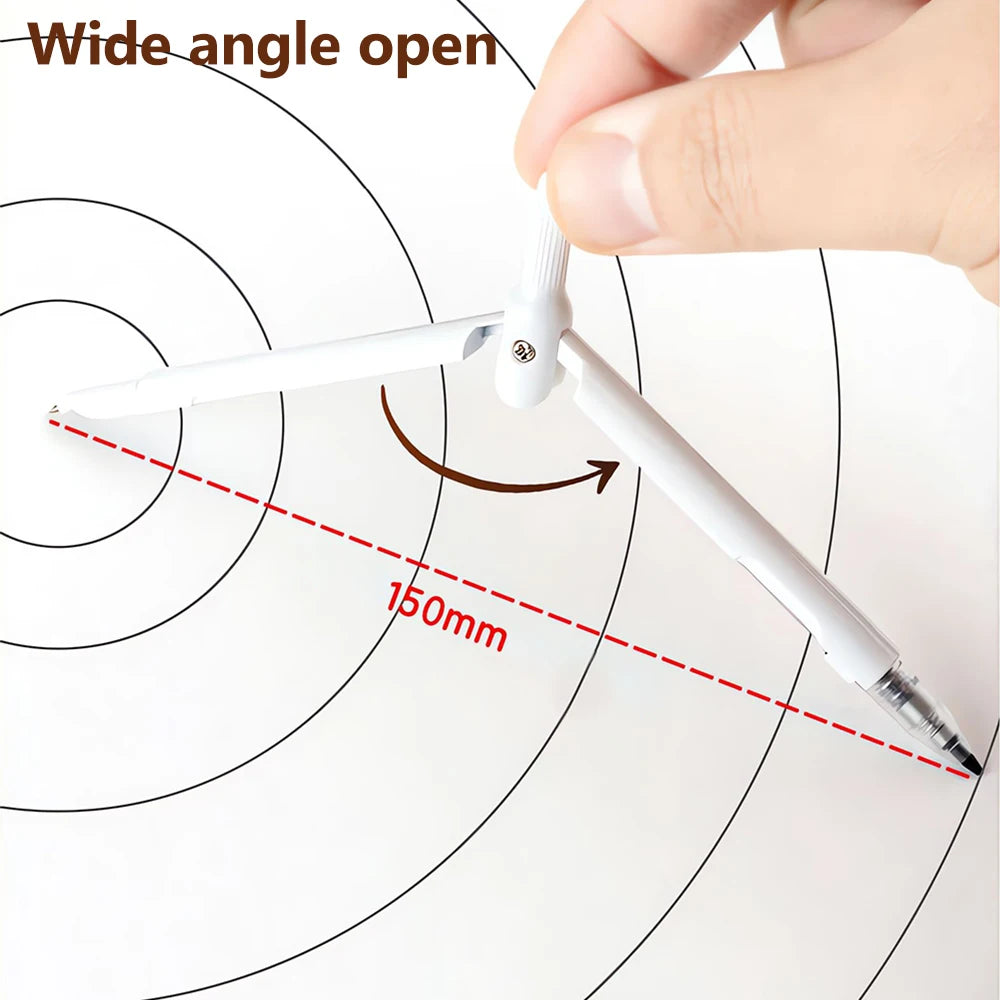 M&G Push-Free Mechanical Lead Compass *1 with Cap for Student Exam Drawing Student Stationery White
