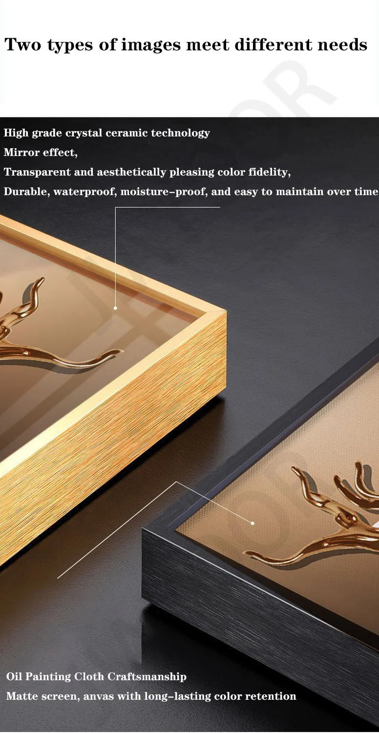 Entrance Decoration Pendant Lamps Luxury Abstract Plant Corridor Hanging Painting TV Background Wall Painting With  Light Lustre