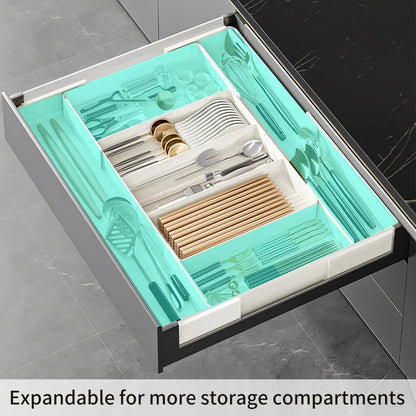 Drawer Organizer, Cutlery Tray for Kitchen Drawer, Expandable Utensil with Compartment, Spoons Forks Knives Cutlery Holder