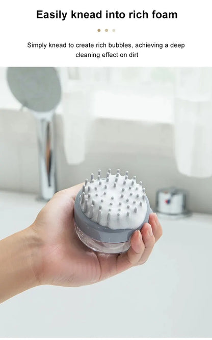 Shampoo Comb Brush Liquid-Infused Hair Brush Head Cleaning Massager Pet Bathing Scalp Massager Multi-functional Body Scrub Brush