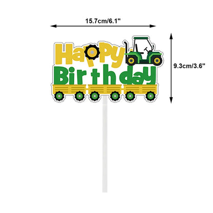 Farm Green Tractor Party Happy Birthday Banners Plates Napkins Tablecloths Farm Themed Birthday Party Supplies Decors