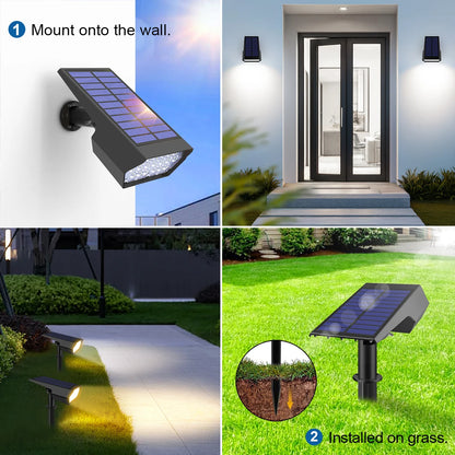 LED Outdside Lighting Light Sensor Garden Park Night Decor Lawn Pathway Solar Spotlight Walkawy Lamp White/Warm White Lights ﻿