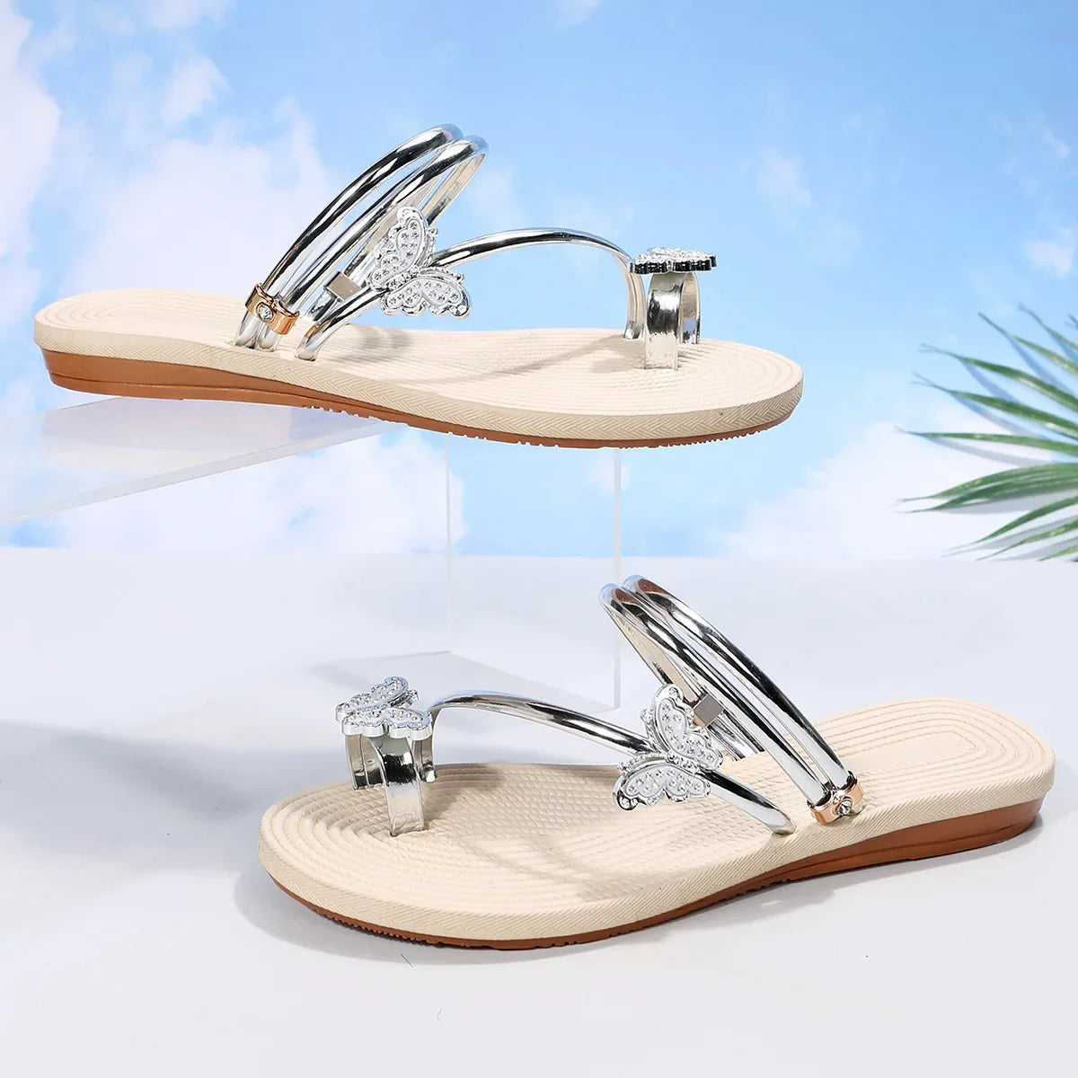 2023 New Butterfly Toe Sandals, Beach Sandals, Occidental Slippers, Chinese Feminis  Wedding Shoes Bride  Womens Shoes