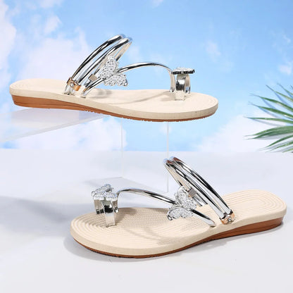 2023 New Butterfly Toe Sandals, Beach Sandals, Occidental Slippers, Chinese Feminis  Wedding Shoes Bride  Womens Shoes