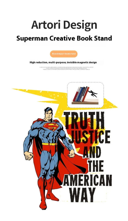 Creative Superman Metal Bookshelf Book Stand Creative Book Block Book Shelves Book Shelves Desk Book Storage Decorative Gift