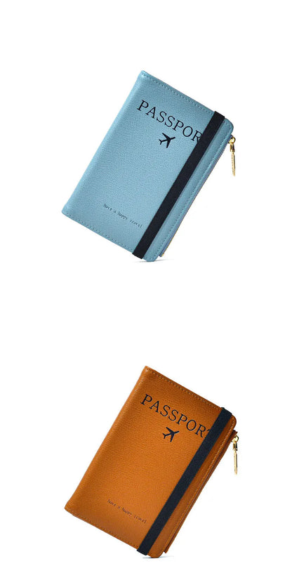 RFID Blocking Passport Wallets Zipper Waterproof Wallet  Hand holder Anti-Theft Cell Phone Purse Travel Accessories