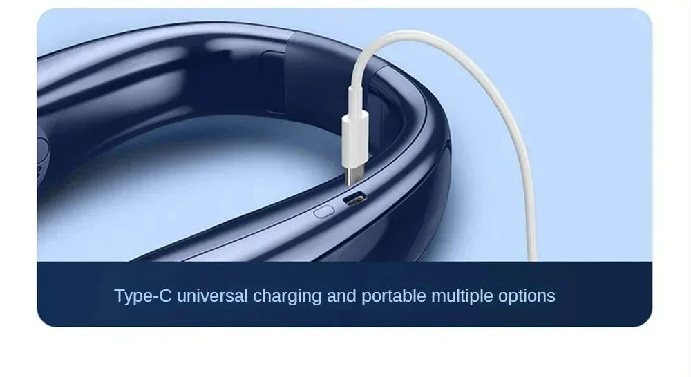 15000mah Portable Neck Fan Smart Digital Display USB Rechargeable Outdoors Bladeless Silent Cooling Neck Fan For Summer Sport