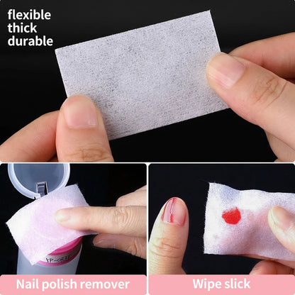 100% Cotton Nail Polish Remover Cotton， Nail Polish Manicure Gel Dust Cleaning Cotton Nail Art Remover Cotton Pads Wet Compress