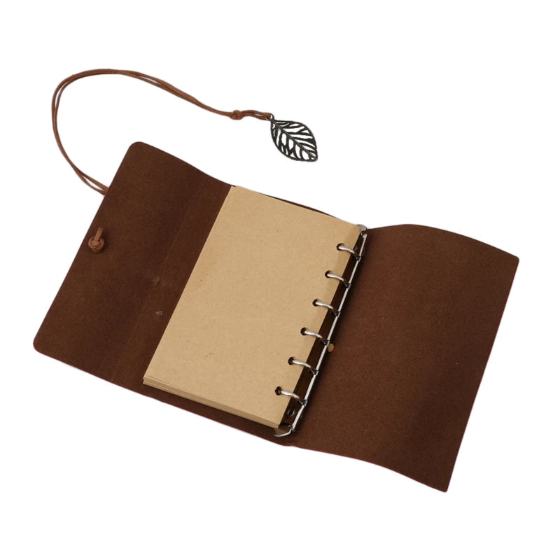 1PC Retro Leaf Notebook School Office Stationery Diary Notepad Literature PU Leather Note Book Traveler Journal Planners Gifts