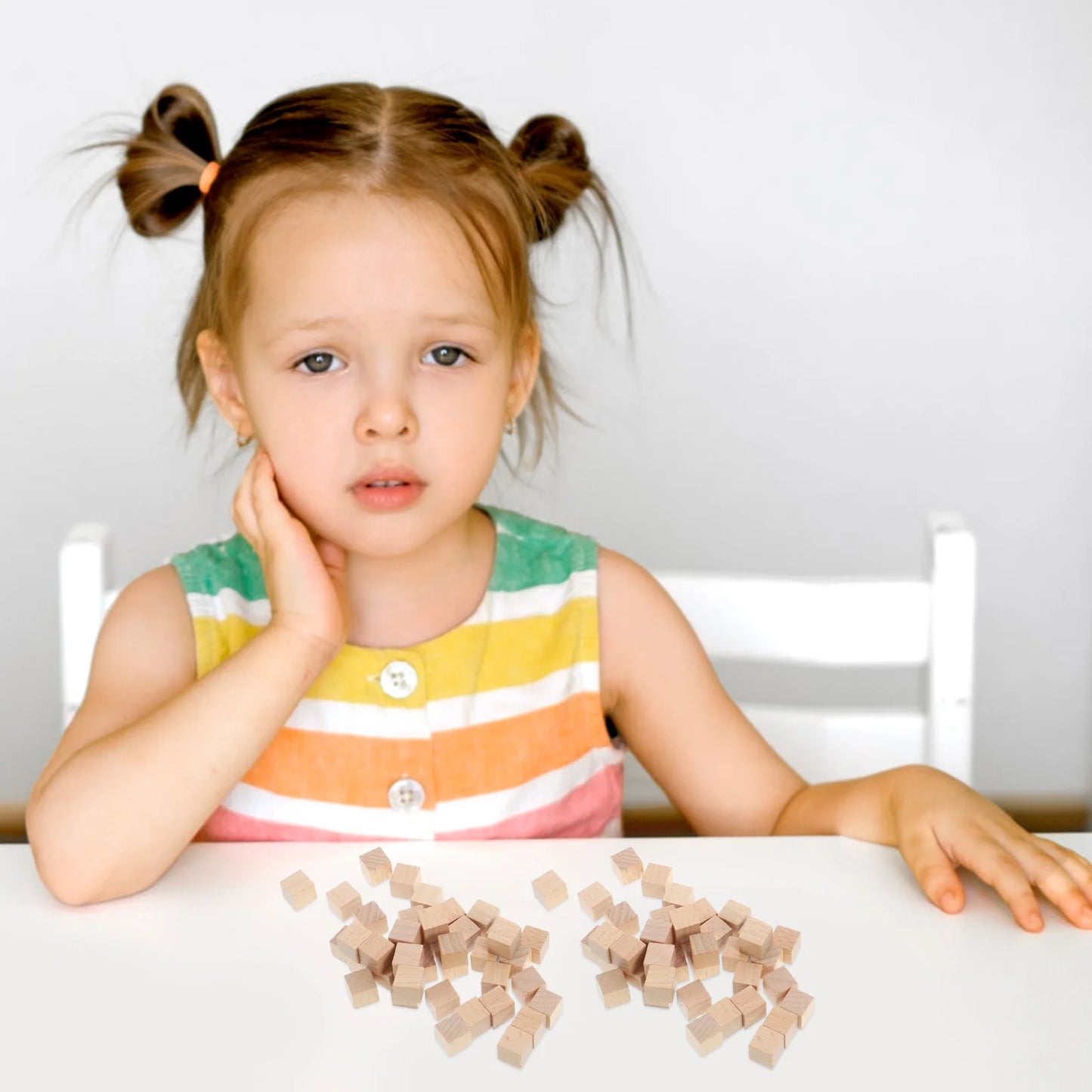 61 Pcs Math Building Blocks Decimal Operation Wood Cubes Manipulatives Counting Blocks Educational Supplies Drafting Supplies