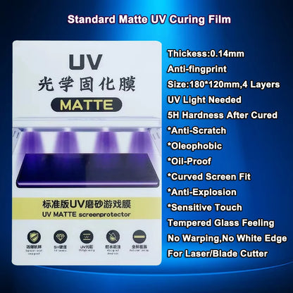 FONLYU UV Glass Film Cell Phone Screen Protector for Hydrogel Sheets Cutting Machine HD Matte Privacy Blueray Full Cover Movie