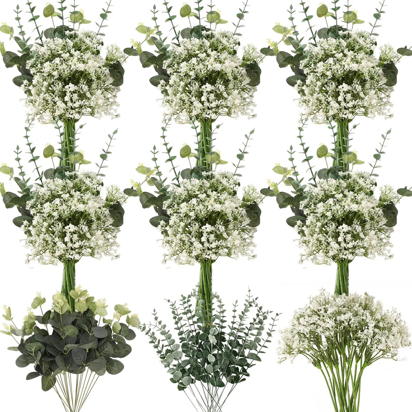 30PCS Artificial Flowers Babys Breath Bouquet Plastic Gypsophila Fake Flower for Wedding Centerpieces Party Home Room Decoration