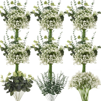 30PCS Artificial Flowers Babys Breath Bouquet Plastic Gypsophila Fake Flower for Wedding Centerpieces Party Home Room Decoration