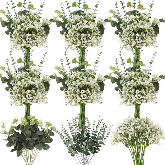 30PCS Artificial Flowers Babys Breath Bouquet Plastic Gypsophila Fake Flower for Wedding Centerpieces Party Home Room Decoration