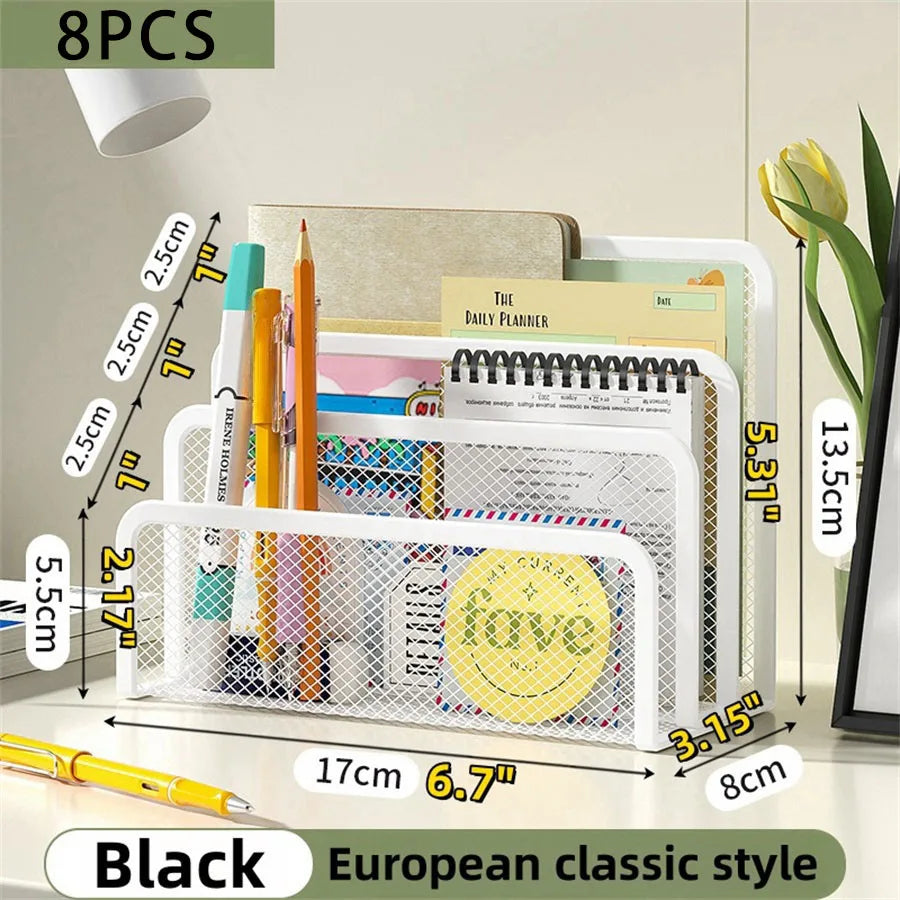 Papers Trays Notebook Stand Rack Desk 3-layer Black Metal Iron Mesh Holder for Magazine Document File Book Rack Organizer Office