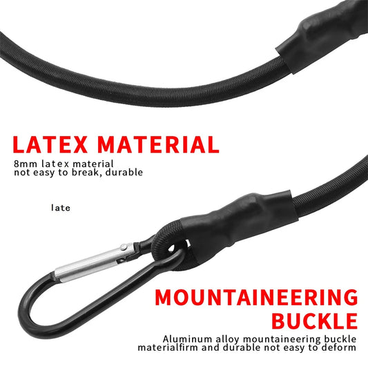 30/60/90/120/150CM Stretch Elastic Ropes 8MM Bungee Cords With Hooks Lightweight Bikes Tie Car Luggage Packing Roof Rack Strap
