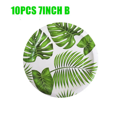 Hawaii Party Decorations Disposable Tableware Hawaii Summer Tropical Party Supplies Flamingo Aloha Birthday Party Decoration